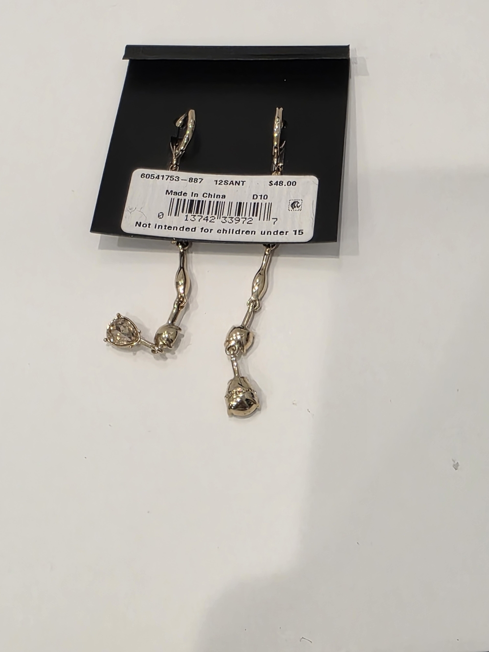Givenchy Gold-Tone Crystal Drop Earrings - Champagne - Picture 9 of 9